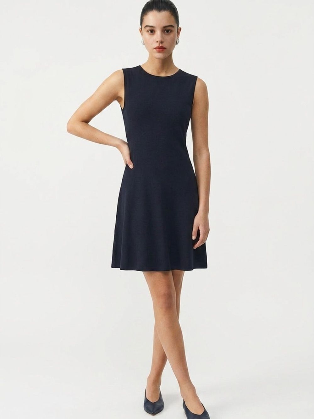 THEORY | Black Swing Dress LBD Tank Style Size 6